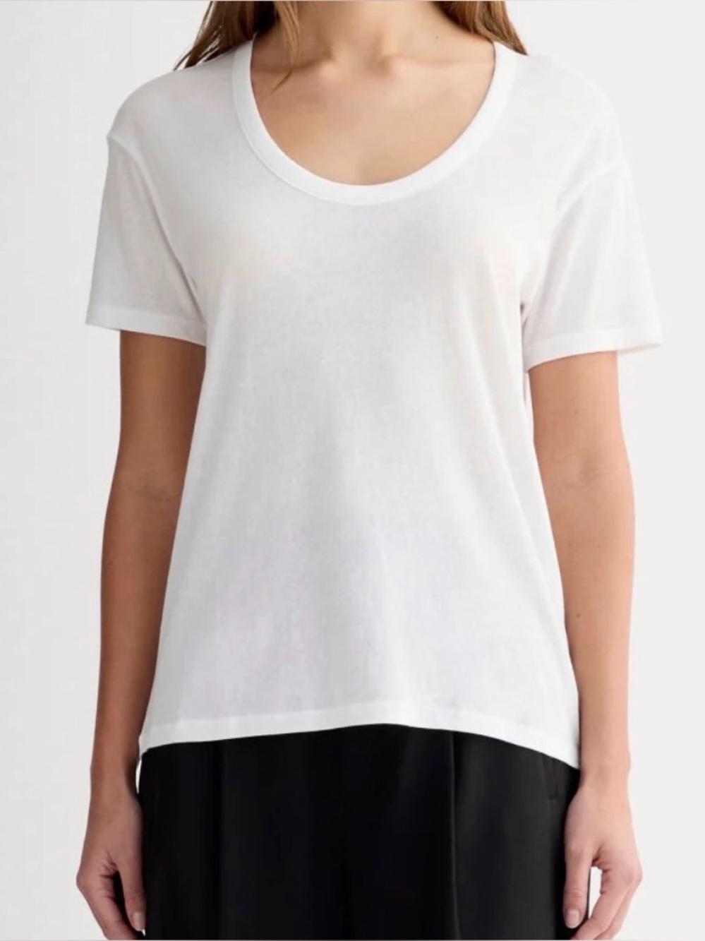 Everlane White Supima Cotton Classic Scoop neck lightweight thin soft T Shirt S
